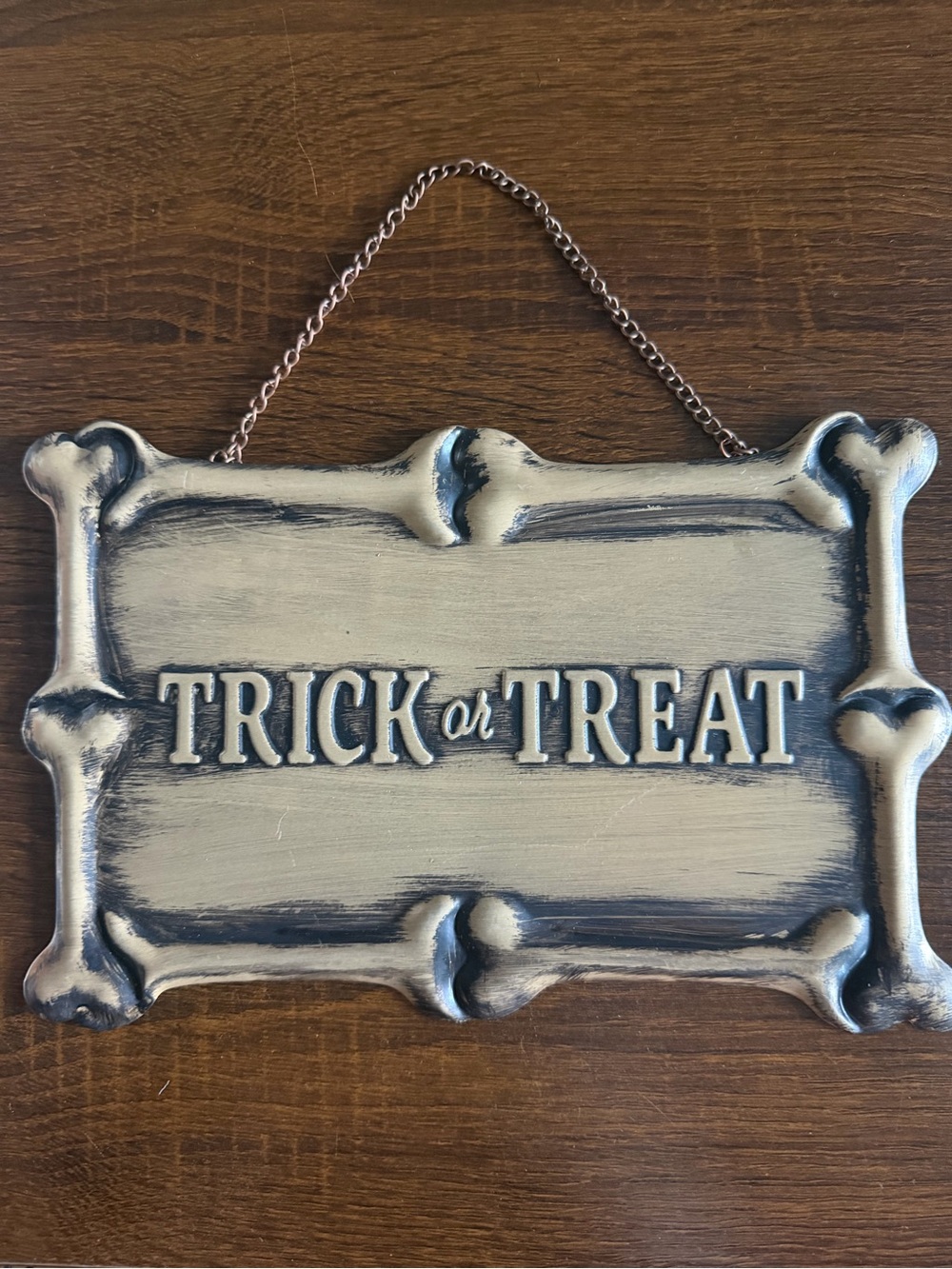 Target Bullseye Playground Halloween “Trick or Treat” Bone Frame Wall Sign